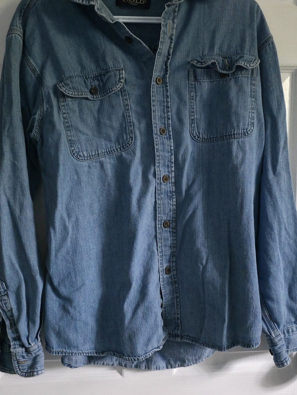 4/$67 Deal! Vintage Rustler Light Blue Denim Button-Down Shirt